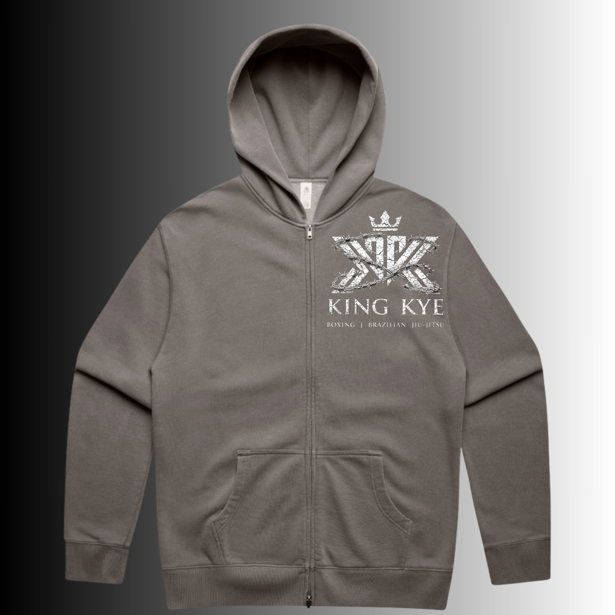 Zip Front Heavy Faded Hood